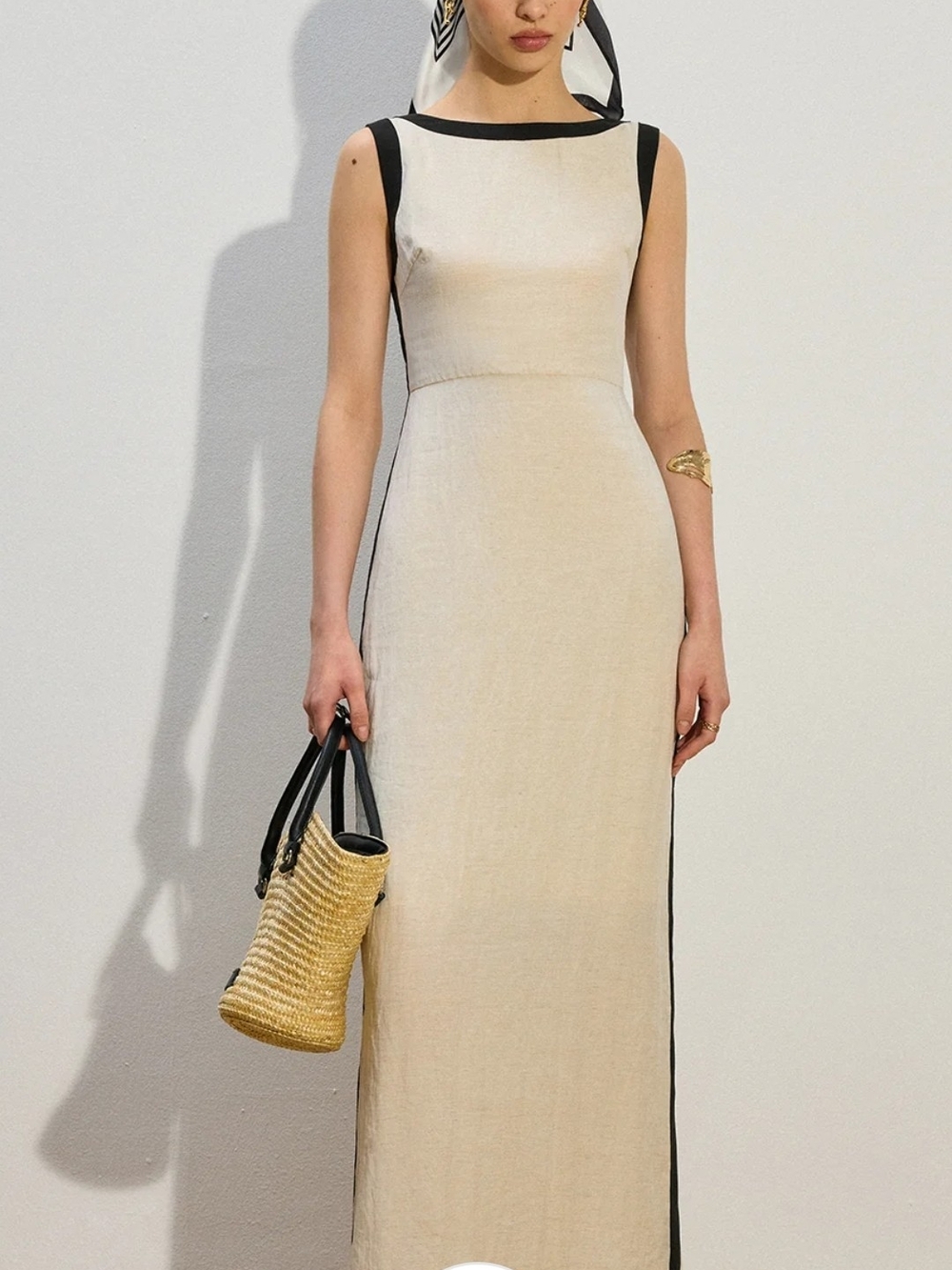 NWT Commense Contrast Trim Maxi Dress (L)